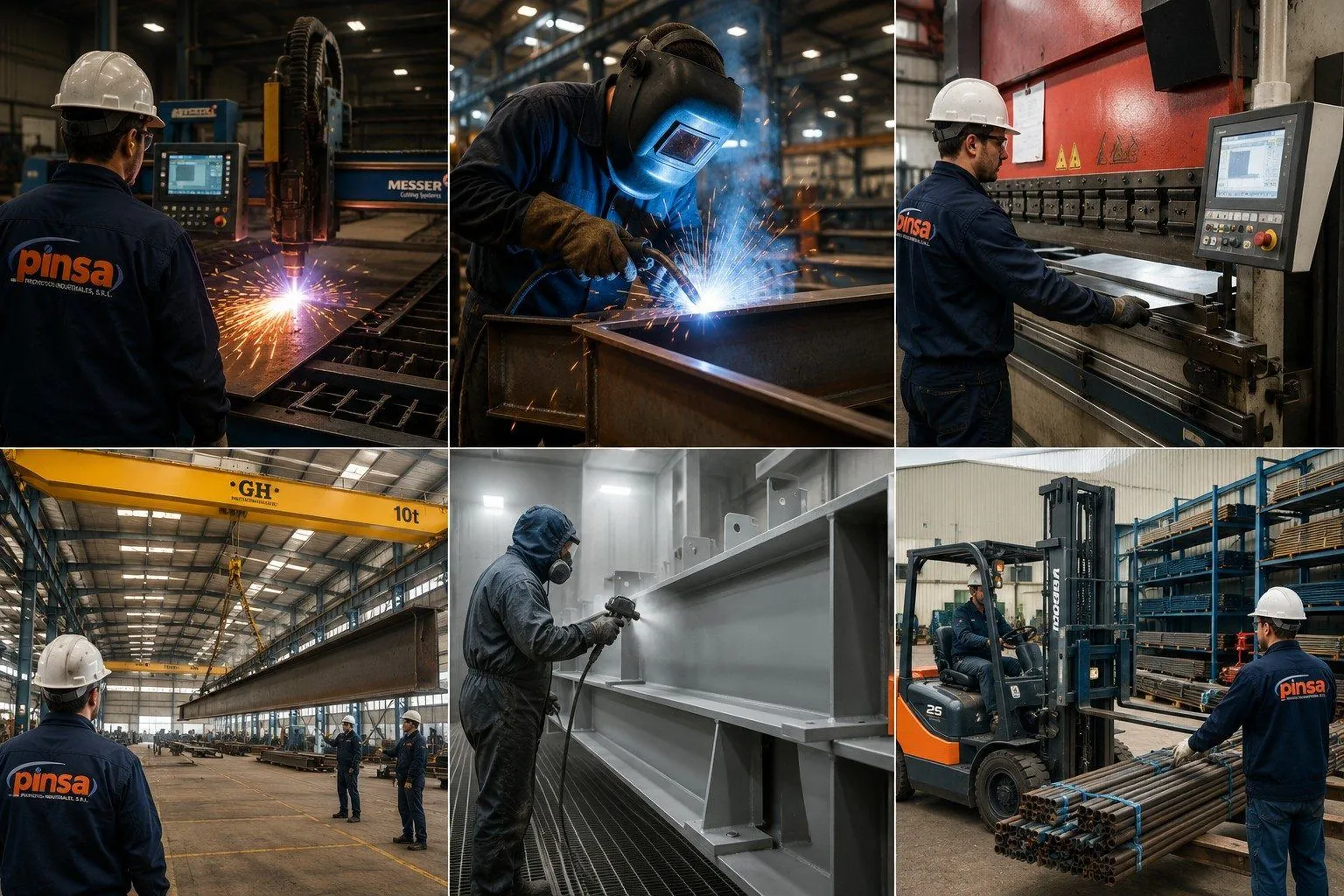 Equipo técnico PINSA — corte, soldadura y fabricación de estructuras
